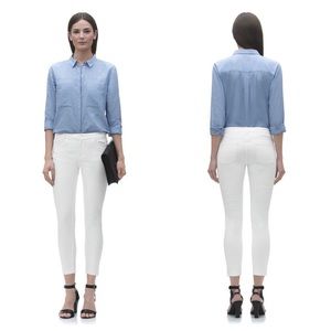 Whistles White Ankle Zipper Skinny Jeans